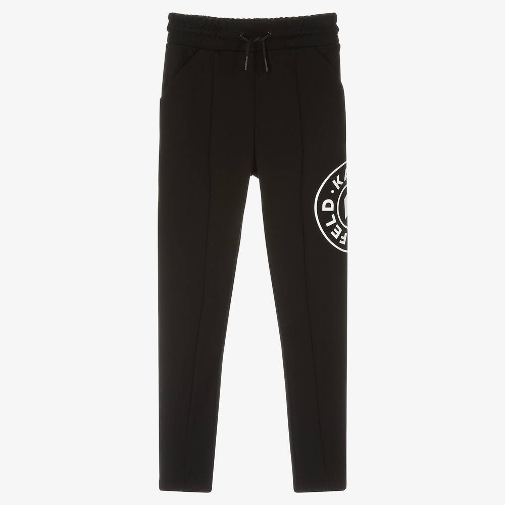 KARL LAGERFELD KIDS - Teen Girls Black Viscose Joggers | Childrensalon