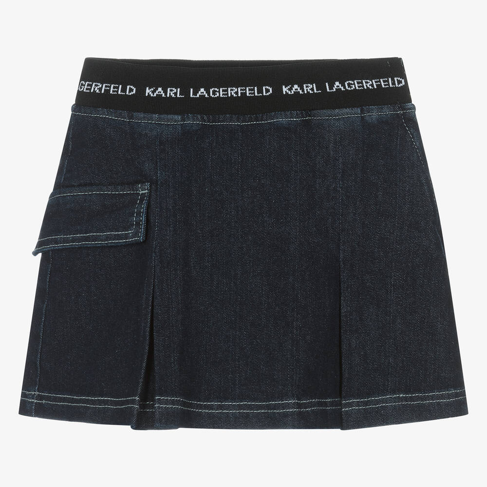 KARL LAGERFELD KIDS-Teen Girls Dark Blue Denim Skirt | Childrensalon Outlet