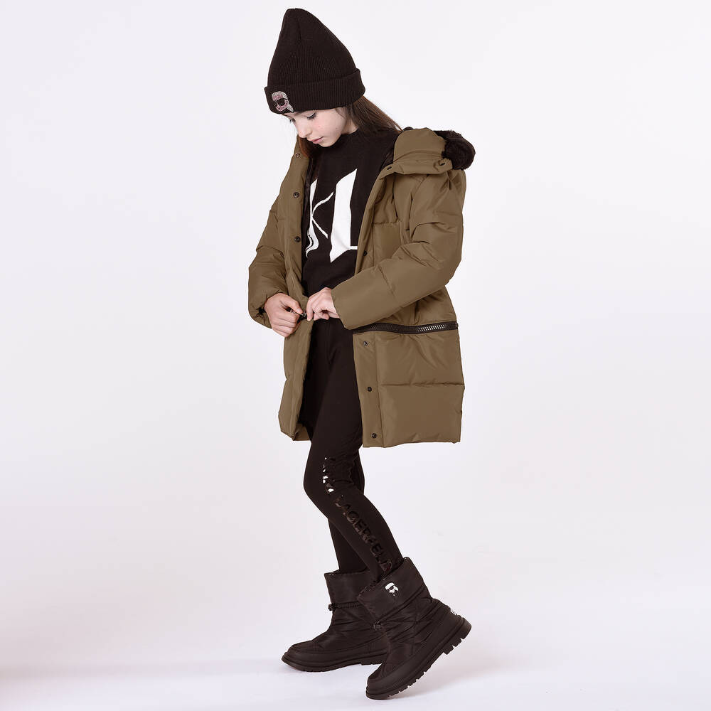 KARL LAGERFELD KIDS Doudoune 2 en 1 verte ado fille Childrensalon Outlet