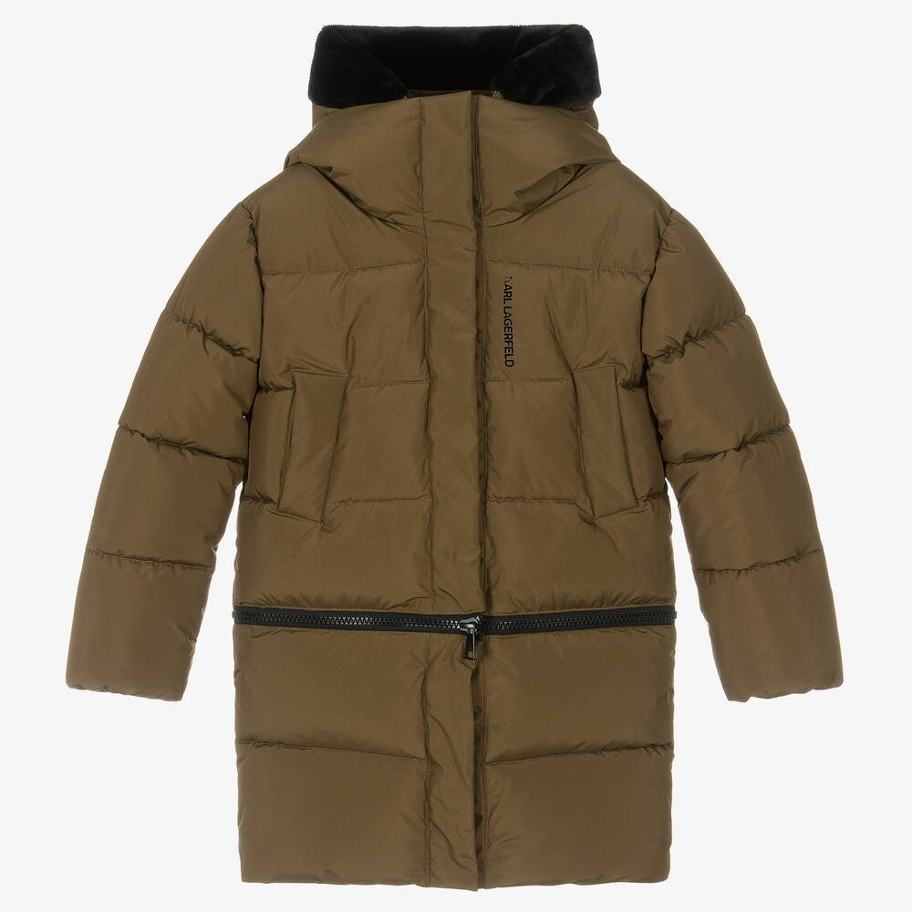 KARL LAGERFELD KIDS - Grüner Teen 2-in-1-Steppmantel | Childrensalon