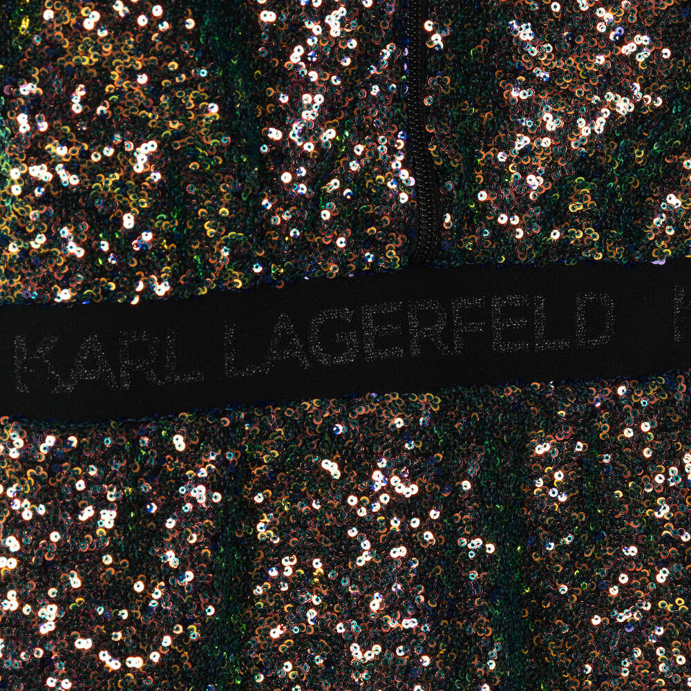 KARL LAGERFELD KIDS-Teen Girls Green Sequin Dress | Childrensalon Outlet