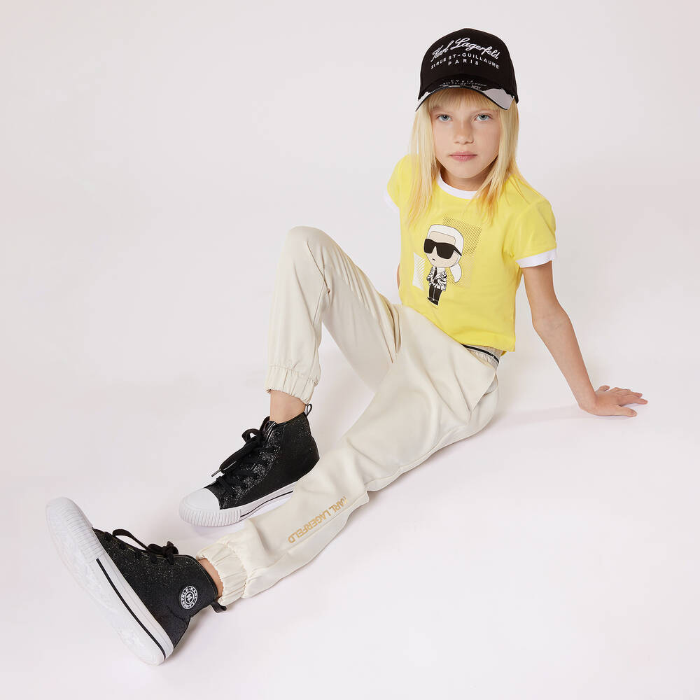 KARL LAGERFELD KIDS-Teen Girls Ivory Lyocell Joggers | Childrensalon Outlet