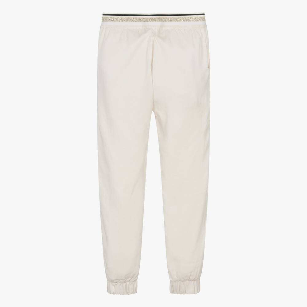 KARL LAGERFELD KIDS-Teen Girls Ivory Lyocell Joggers | Childrensalon Outlet