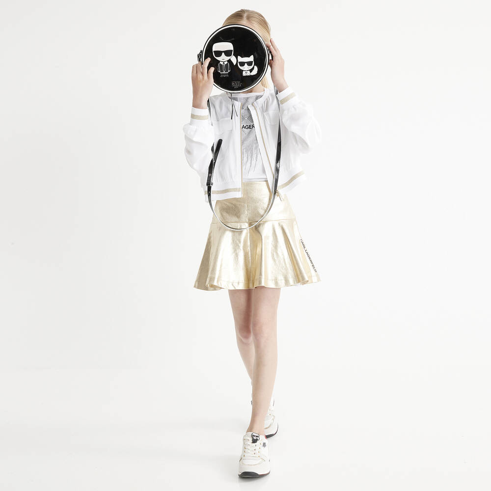 KARL LAGERFELD KIDS-Золотистая юбка цвета металлик для подростков | Childrensalon Outlet