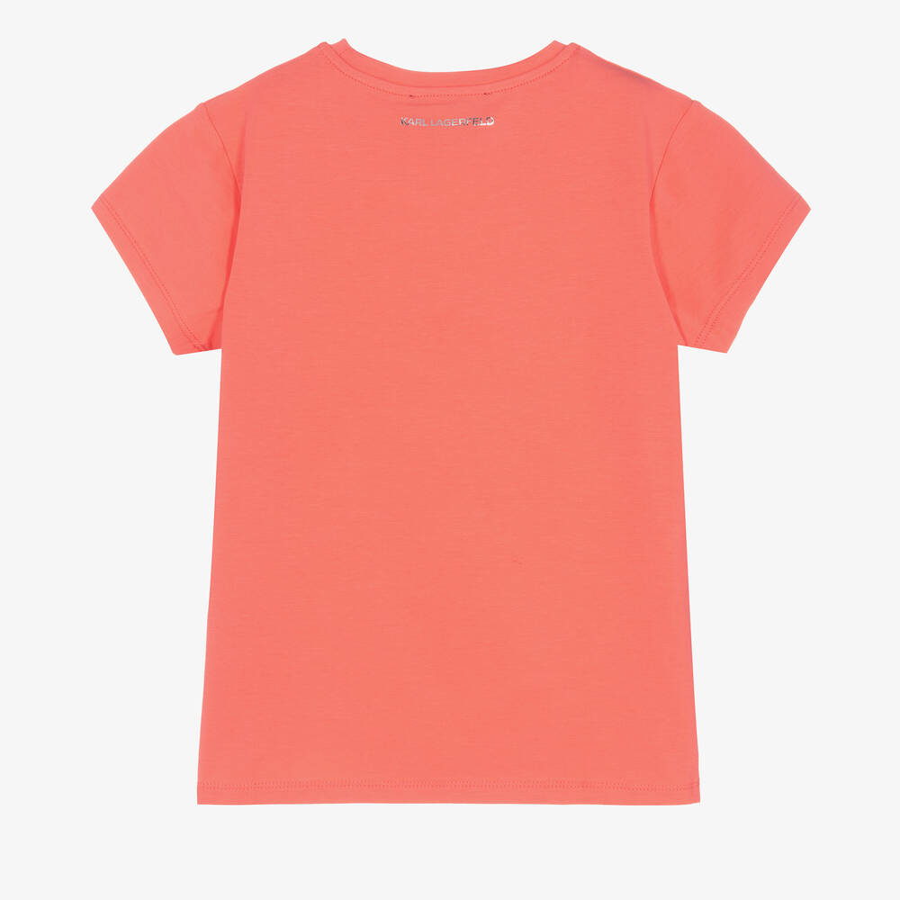 KARL LAGERFELD KIDS-Оранжевая футболка с Шупетт | Childrensalon Outlet