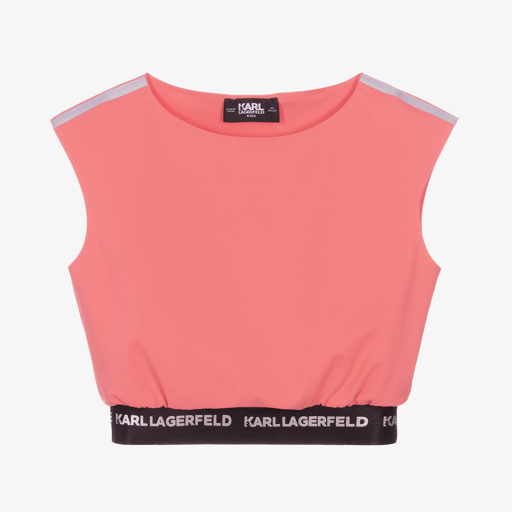 KARL LAGERFELD KIDS - Haut de sport orange en jersey ado | Childrensalon