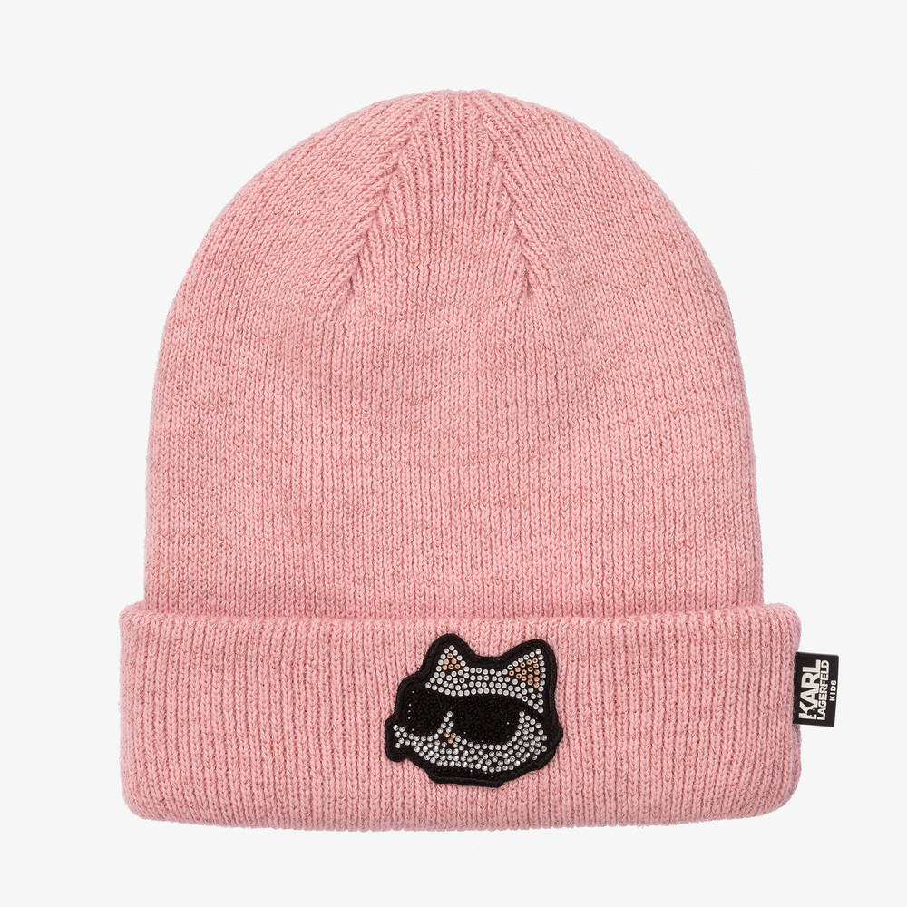 KARL LAGERFELD KIDS - Teen Girls Pink Choupette Cat Beanie Hat | Childrensalon