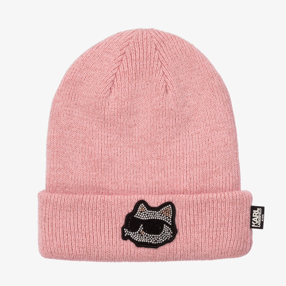 KARL LAGERFELD KIDS-Teen Girls Pink Choupette Cat Beanie Hat | Childrensalon Outlet