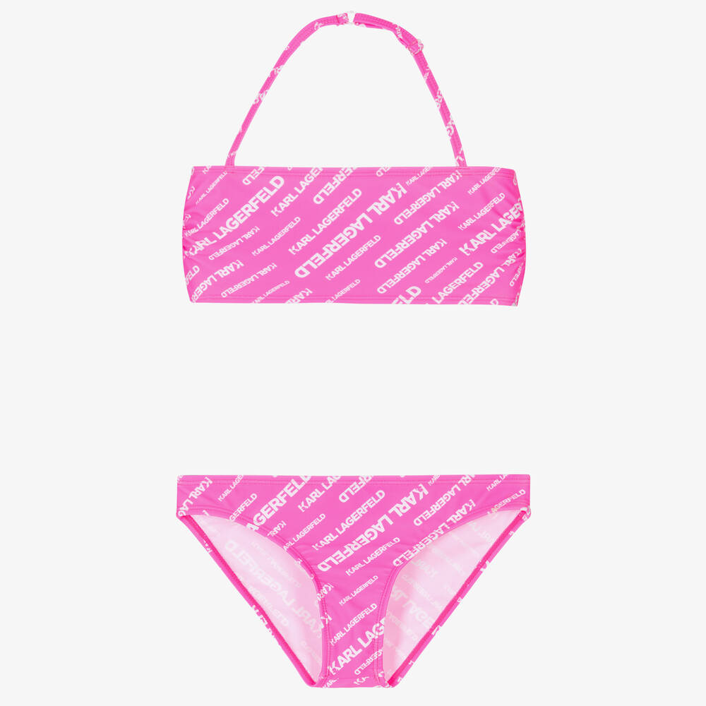 KARL LAGERFELD KIDS - Teen Girls Pink Logo Bikini | Childrensalon