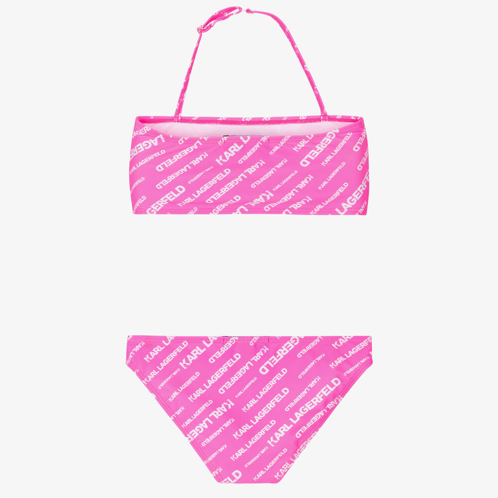 KARL LAGERFELD KIDS-Teen Girls Pink Logo Bikini | Childrensalon Outlet