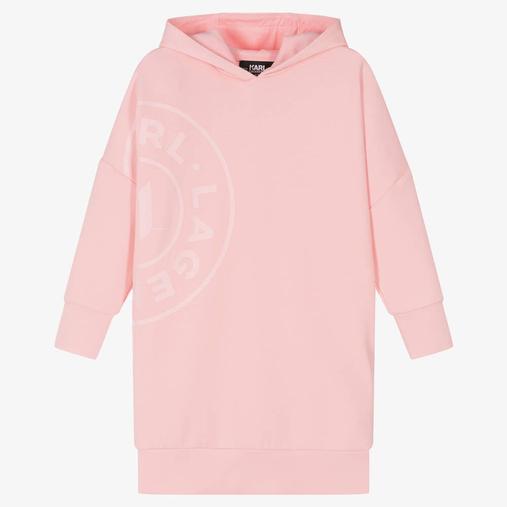 KARL LAGERFELD KIDS - Розовое платье-свитшот для девочек-подростков  | Childrensalon