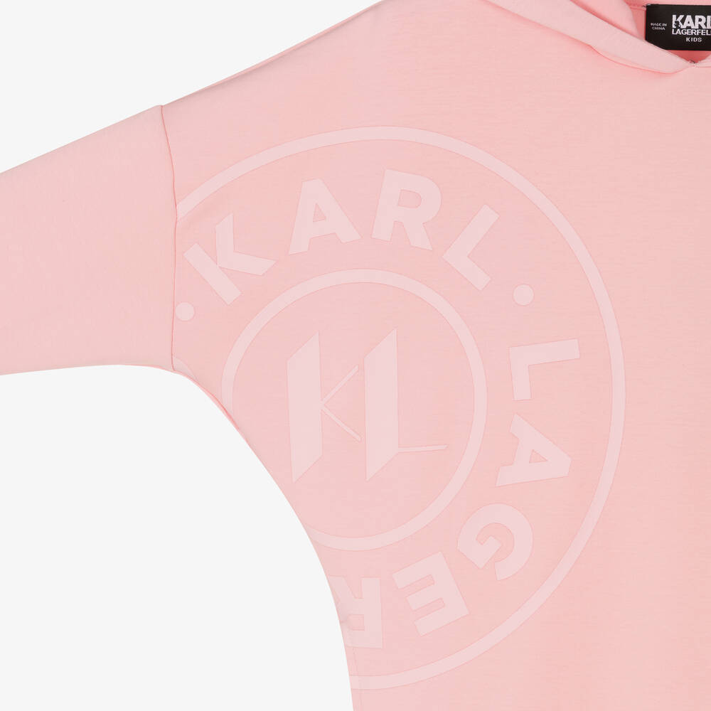 KARL LAGERFELD KIDS-Teen Girls Pink Sweatshirt Dress | Childrensalon Outlet