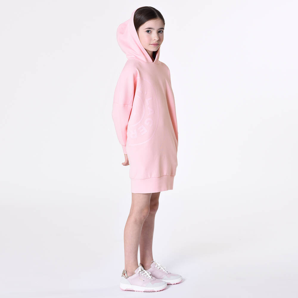 KARL LAGERFELD KIDS-Teen Girls Pink Sweatshirt Dress | Childrensalon Outlet