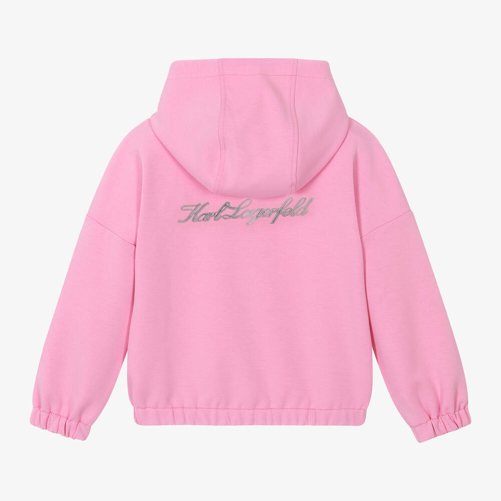 KARL LAGERFELD KIDS Teen Girls Pink Zip Up Hoodie