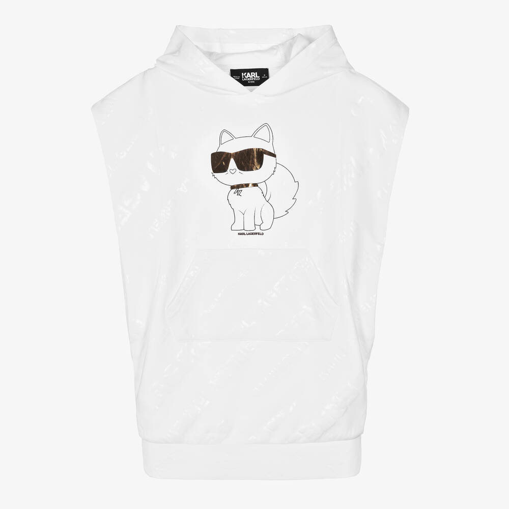 KARL LAGERFELD KIDS - Teen Girls White Ikonik Choupette Dress | Childrensalon