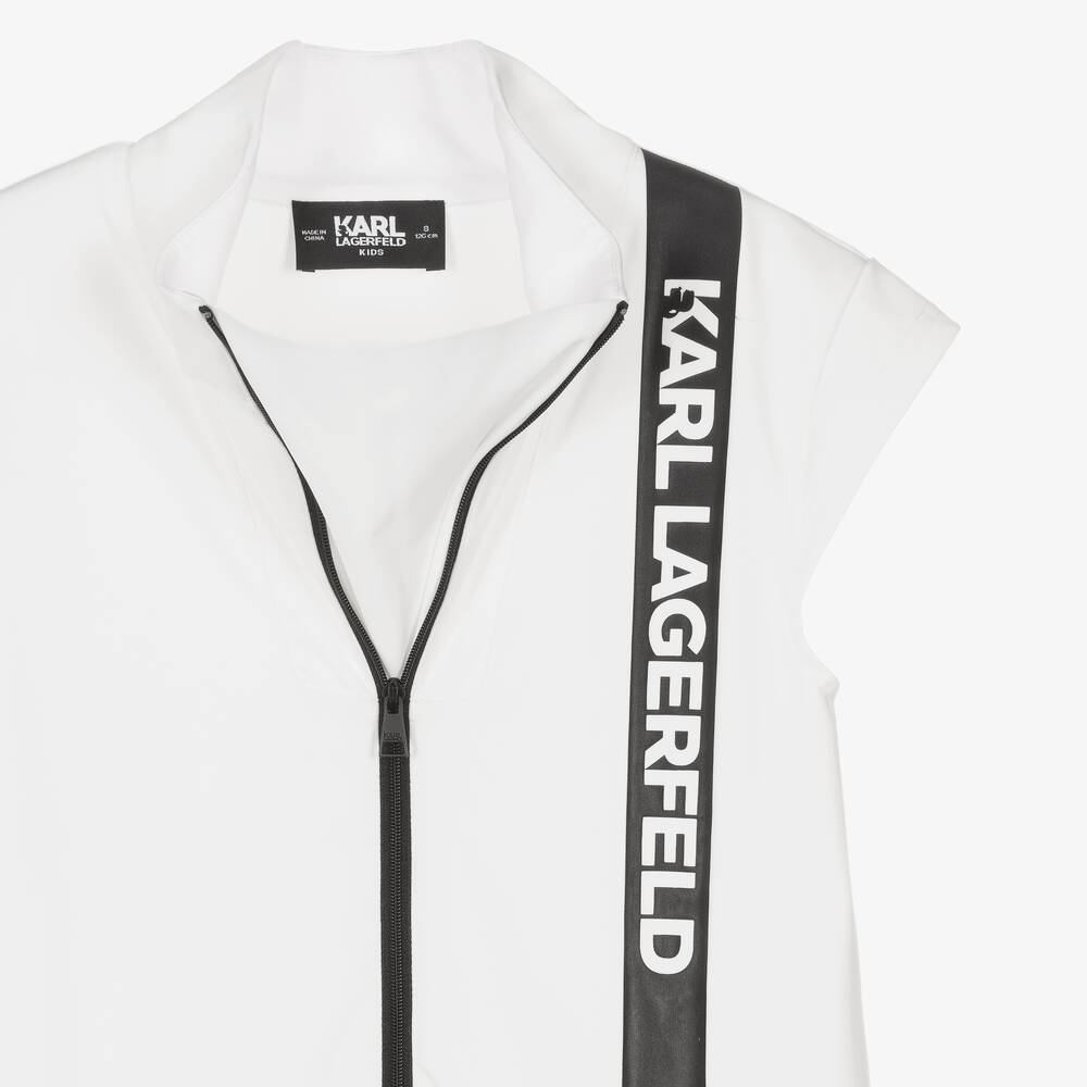 KARL LAGERFELD KIDS-Белое мини-платье для подростков | Childrensalon Outlet