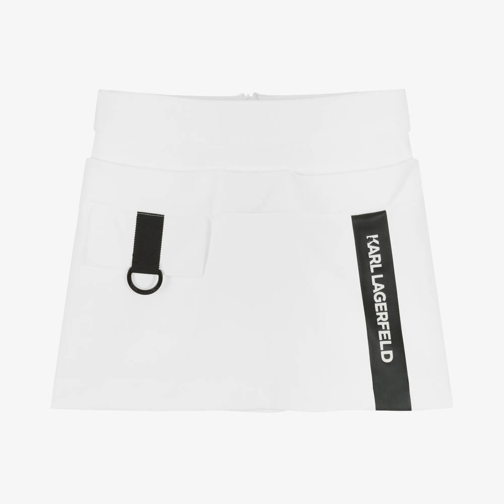 KARL LAGERFELD KIDS - Teen Girls White Logo Mini Skirt | Childrensalon