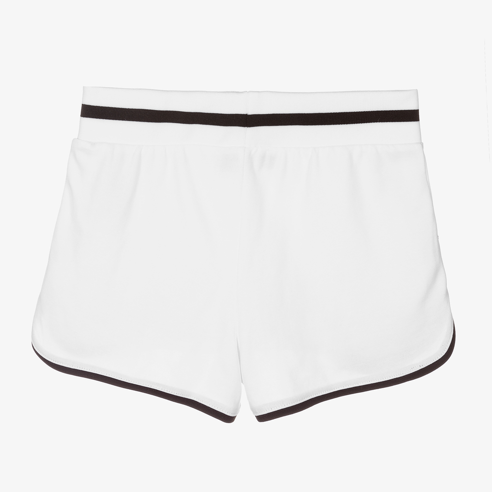 KARL LAGERFELD KIDS-شورت تينز بناتي مودال جيرسي لون أبيض | Childrensalon Outlet