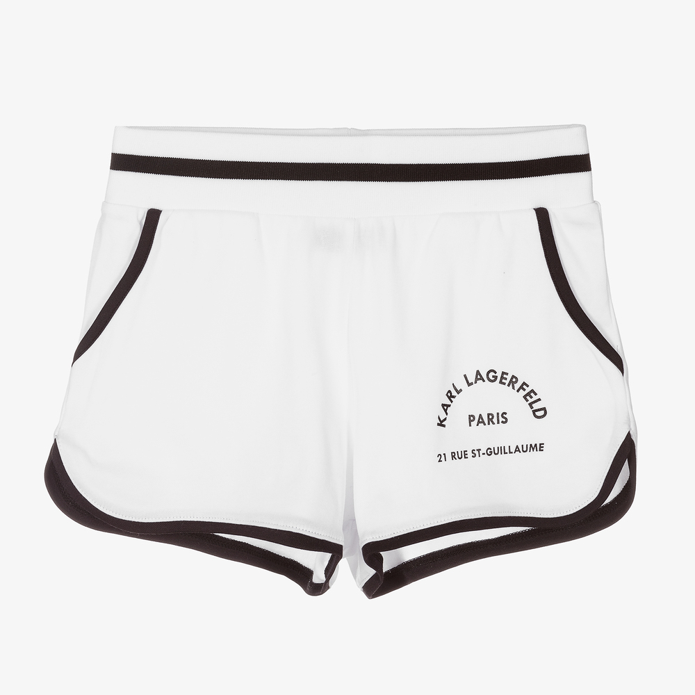 KARL LAGERFELD KIDS - Weiße Teen Sport-Shorts (M) | Childrensalon