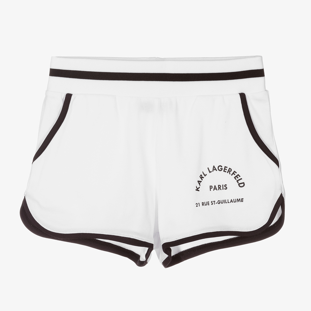 KARL LAGERFELD KIDS - Teen Girls White Sport Shorts | Childrensalon