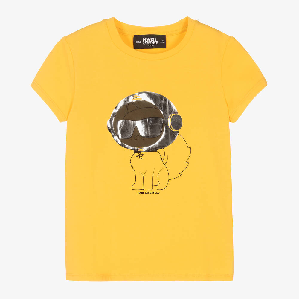 KARL LAGERFELD KIDS - Желтая футболка с Шупетт | Childrensalon