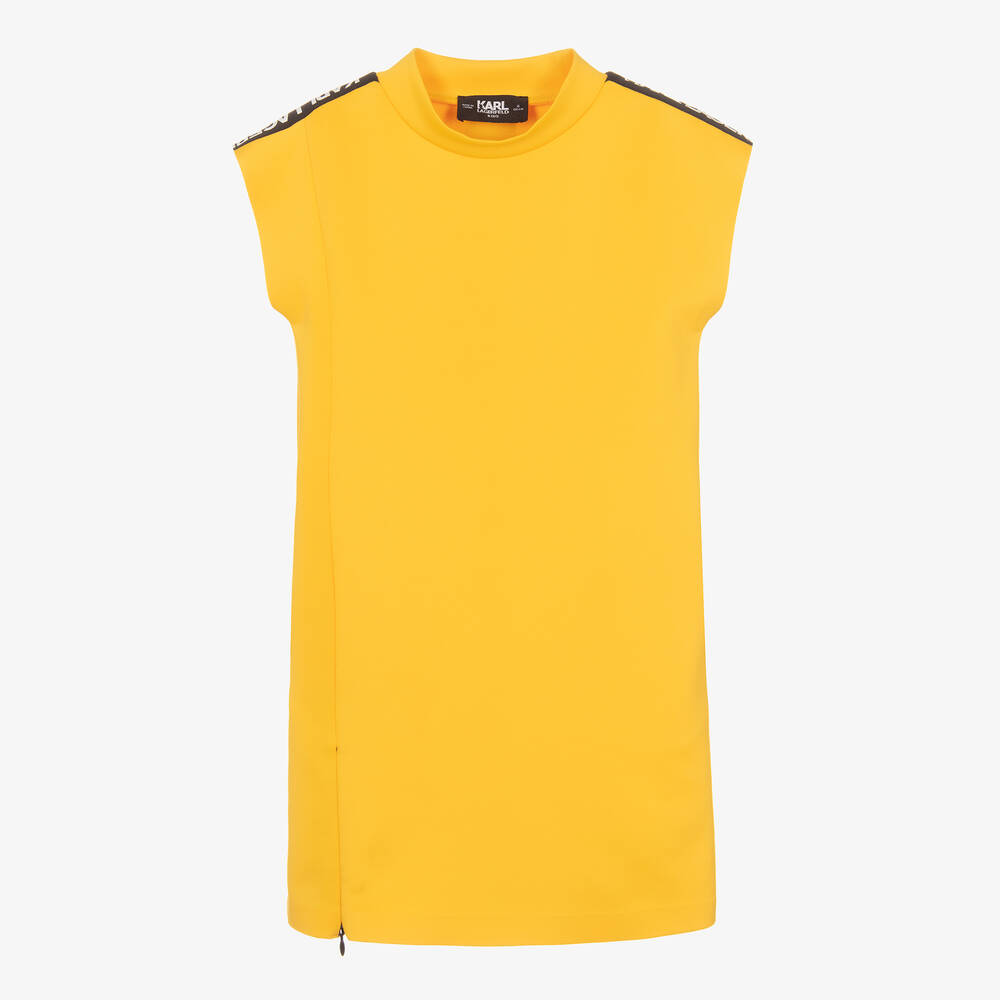 KARL LAGERFELD KIDS - Teen Girls Yellow Jersey Logo Dress | Childrensalon