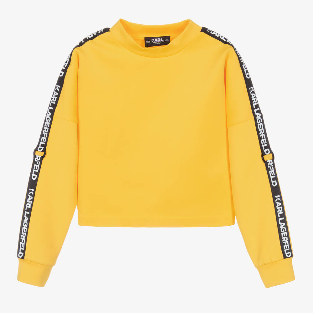 Teen Girls Yellow Jersey Logo Tape Top
