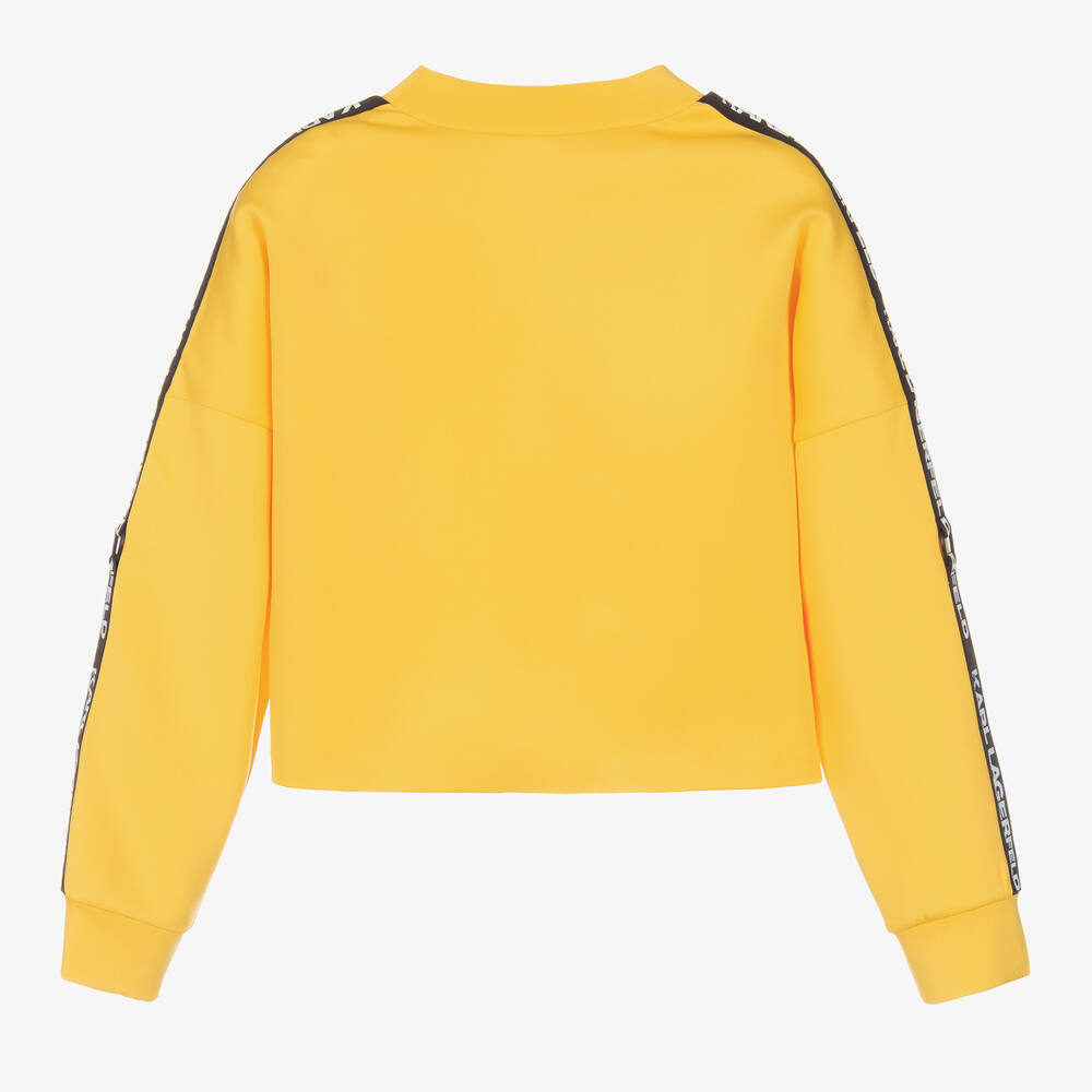KARL LAGERFELD KIDS-Желтый топ из джерси с логотипной лентой | Childrensalon Outlet
