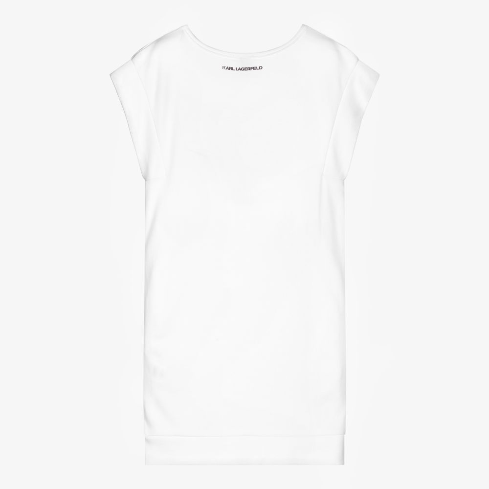 KARL LAGERFELD KIDS-Teen White Choupette Dress | Childrensalon Outlet