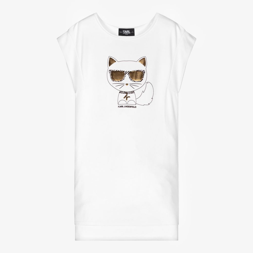 KARL LAGERFELD KIDS - Teen White Choupette Dress | Childrensalon