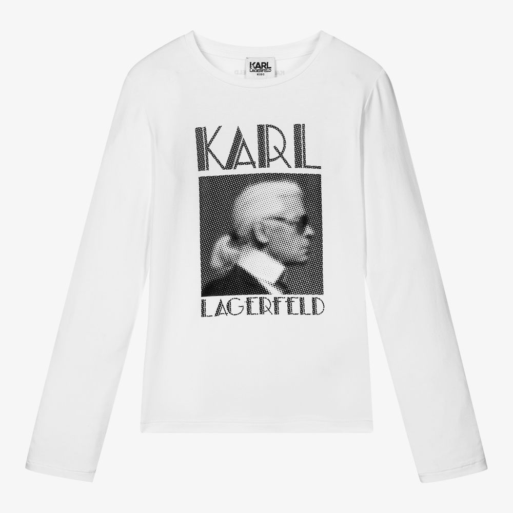 KARL LAGERFELD KIDS - Белый топ для подростков | Childrensalon