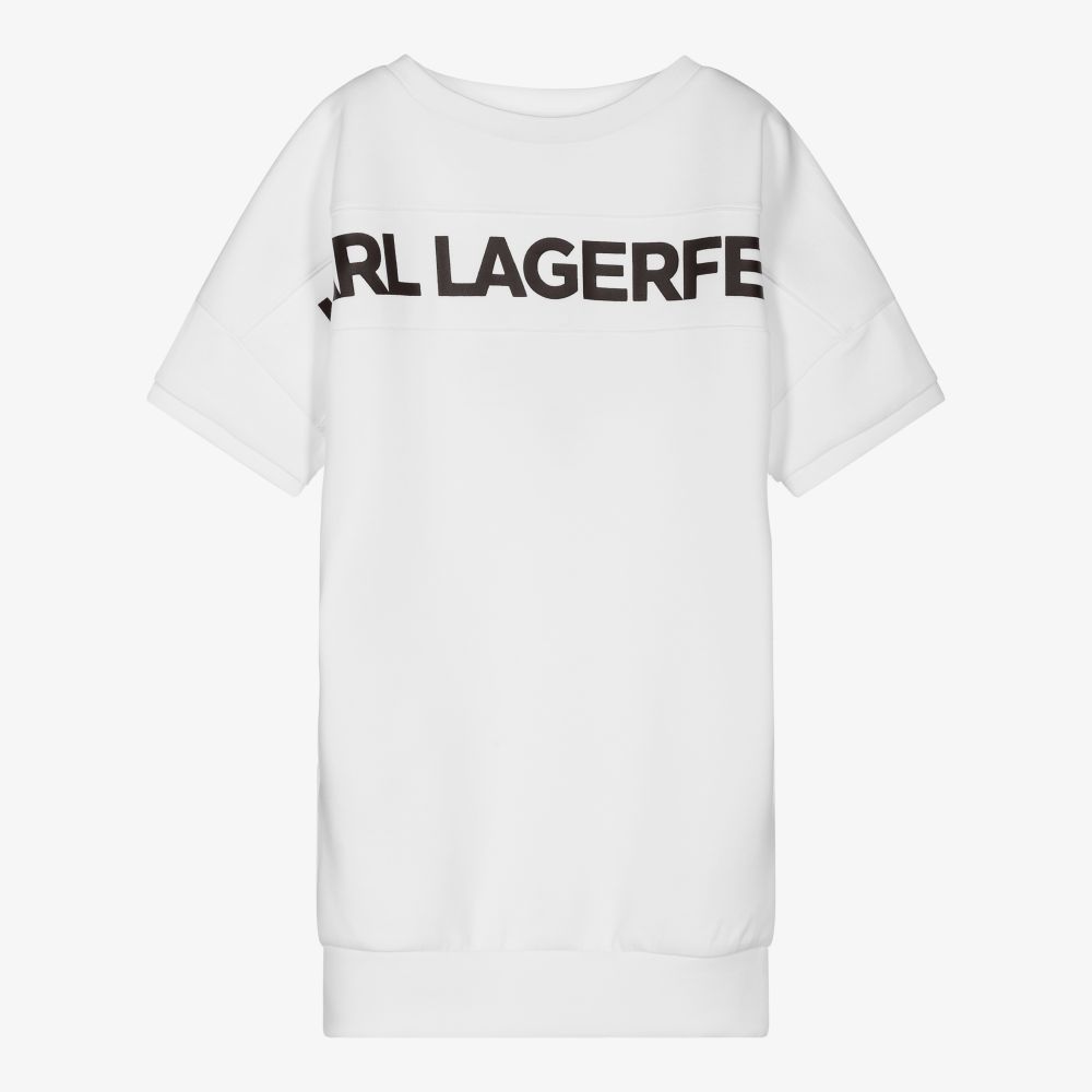 KARL LAGERFELD KIDS-Teen White Sweatshirt Dress | Childrensalon Outlet