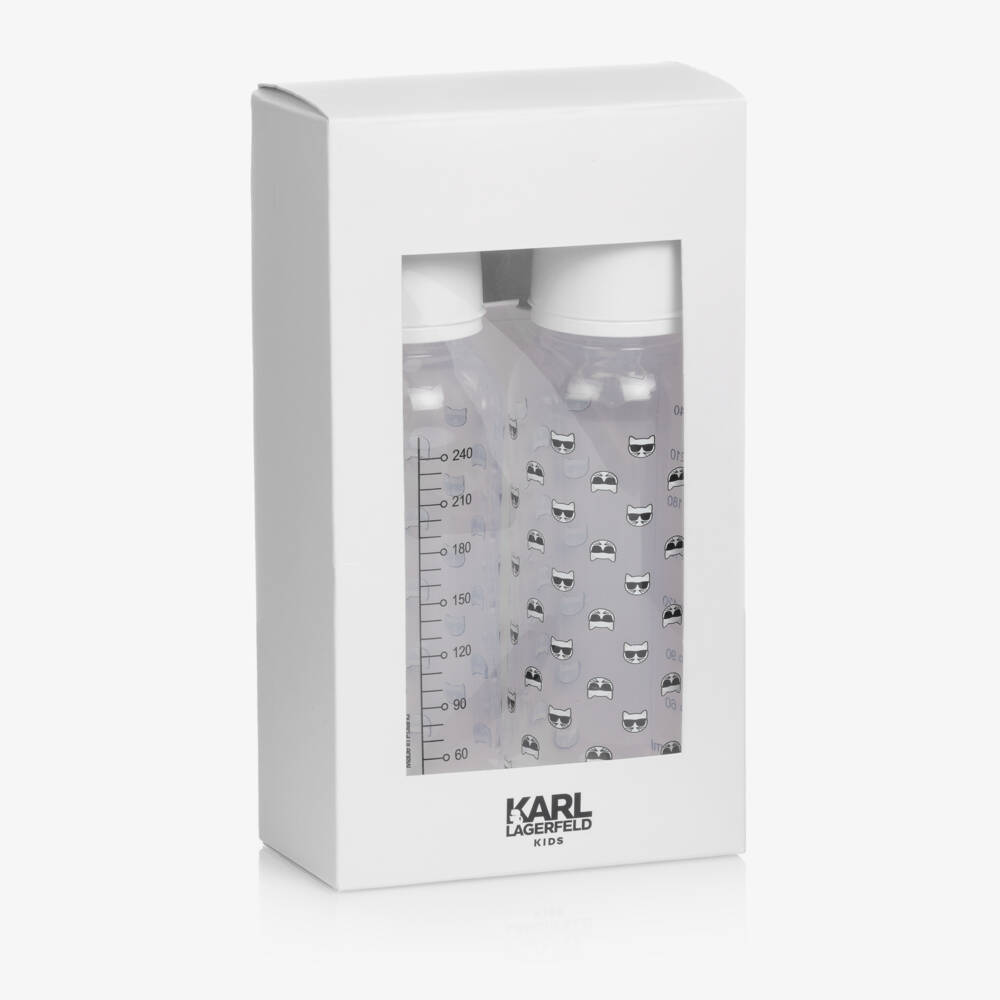 KARL LAGERFELD KIDS-White Baby Bottles (2 Pack) | Childrensalon Outlet
