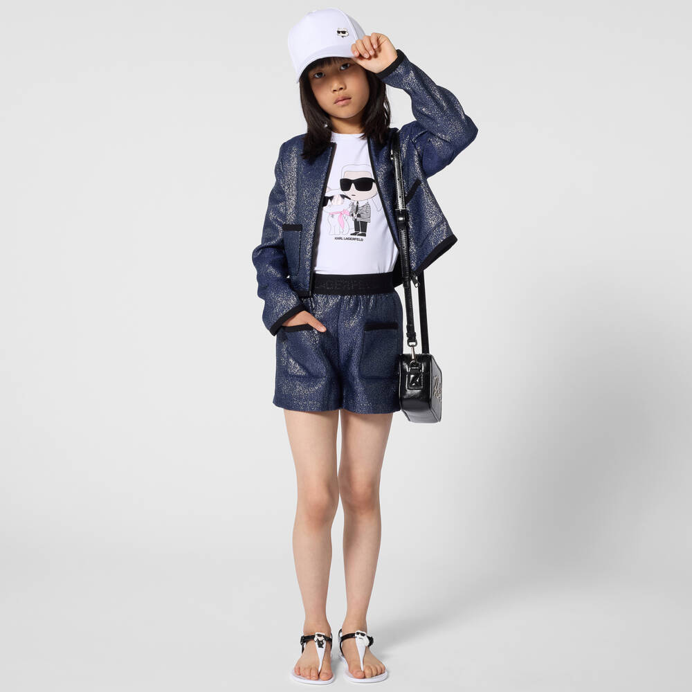 KARL LAGERFELD KIDS-White Illustration Ss T-shirt | Childrensalon Outlet