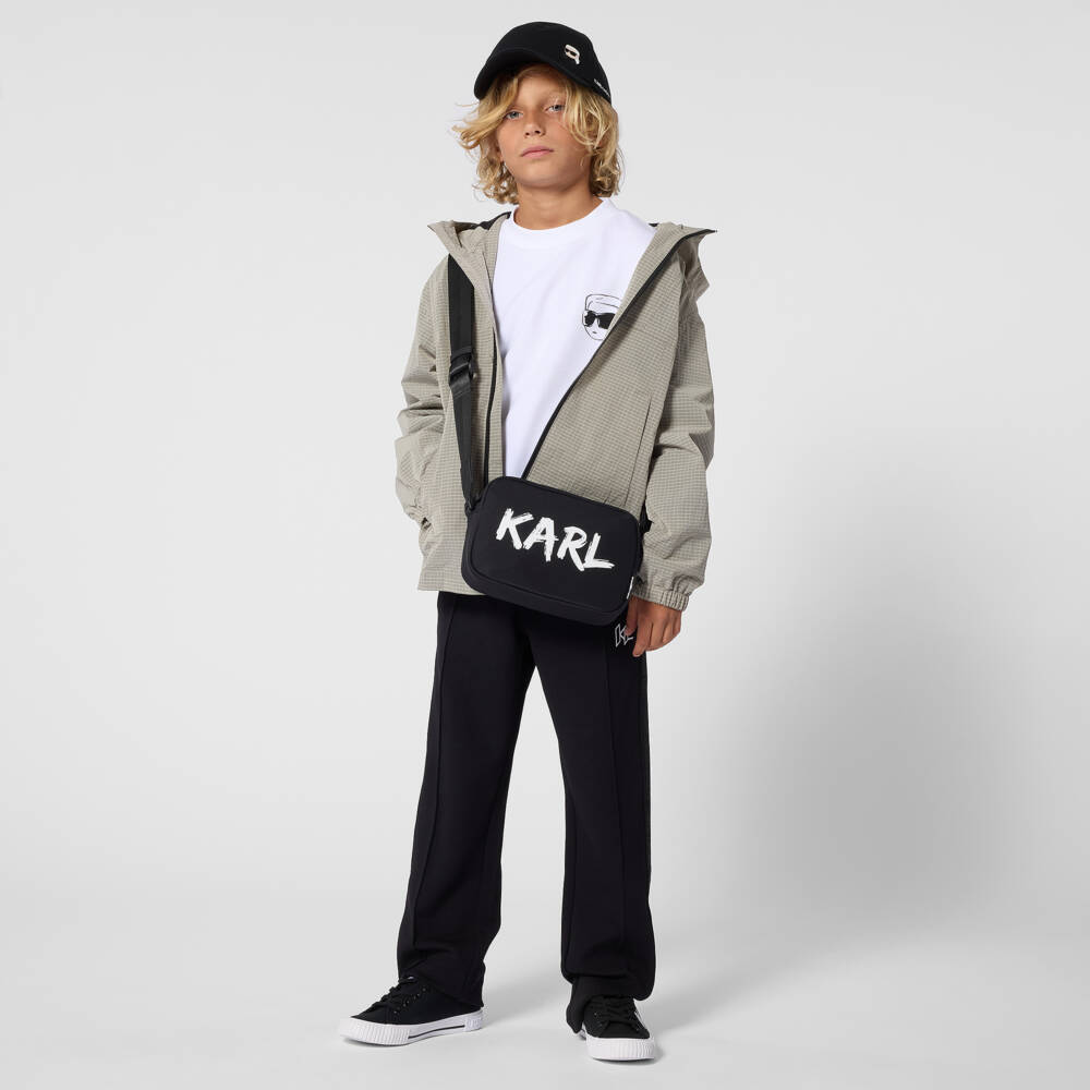 KARL LAGERFELD KIDS-White Karl New Ikonik SS T-Shirt | Childrensalon Outlet
