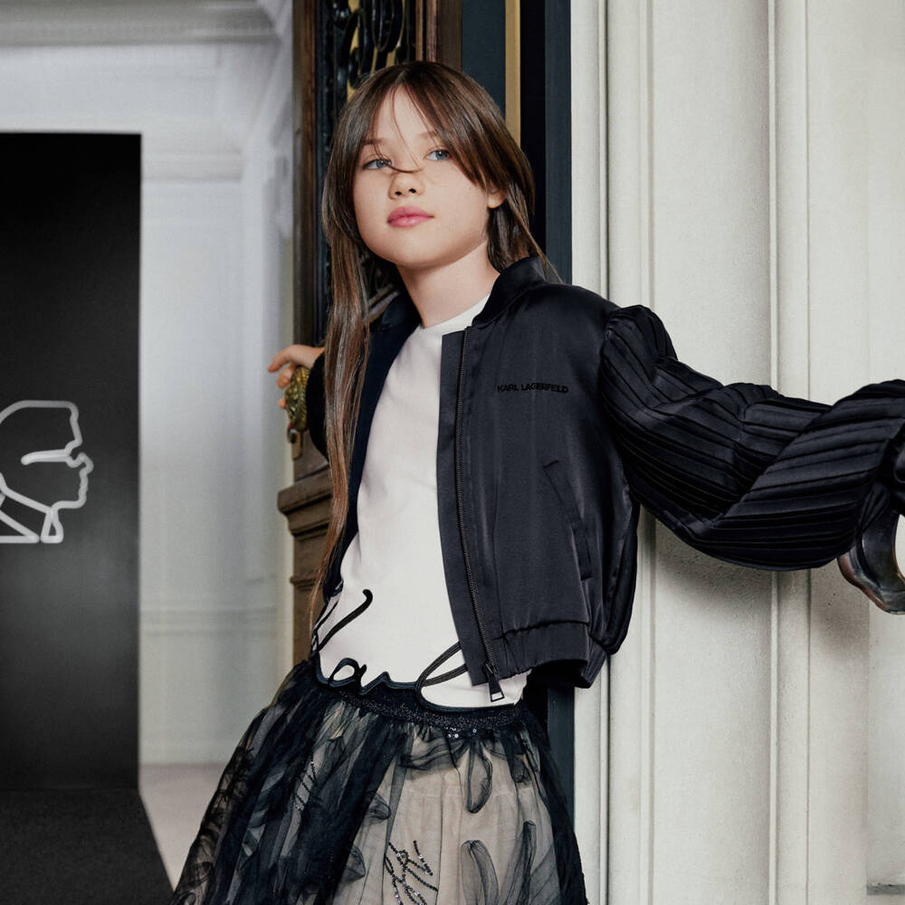 KARL LAGERFELD KIDS-White Logo SS T-Shirt | Childrensalon Outlet