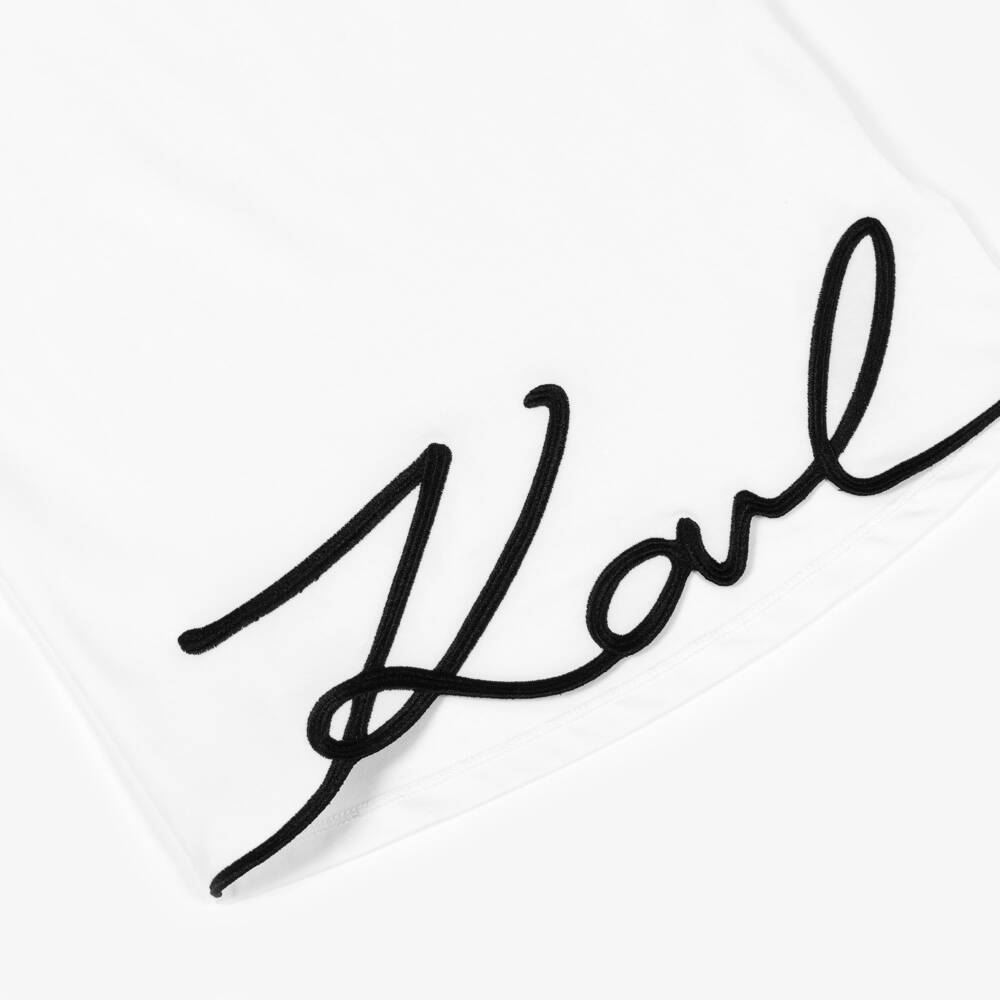 KARL LAGERFELD KIDS-White Logo SS T-Shirt | Childrensalon Outlet