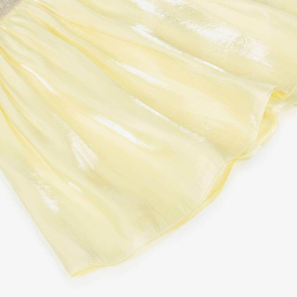 KARL LAGERFELD KIDS-White & Yellow Bi-material Ss Dress | Childrensalon Outlet
