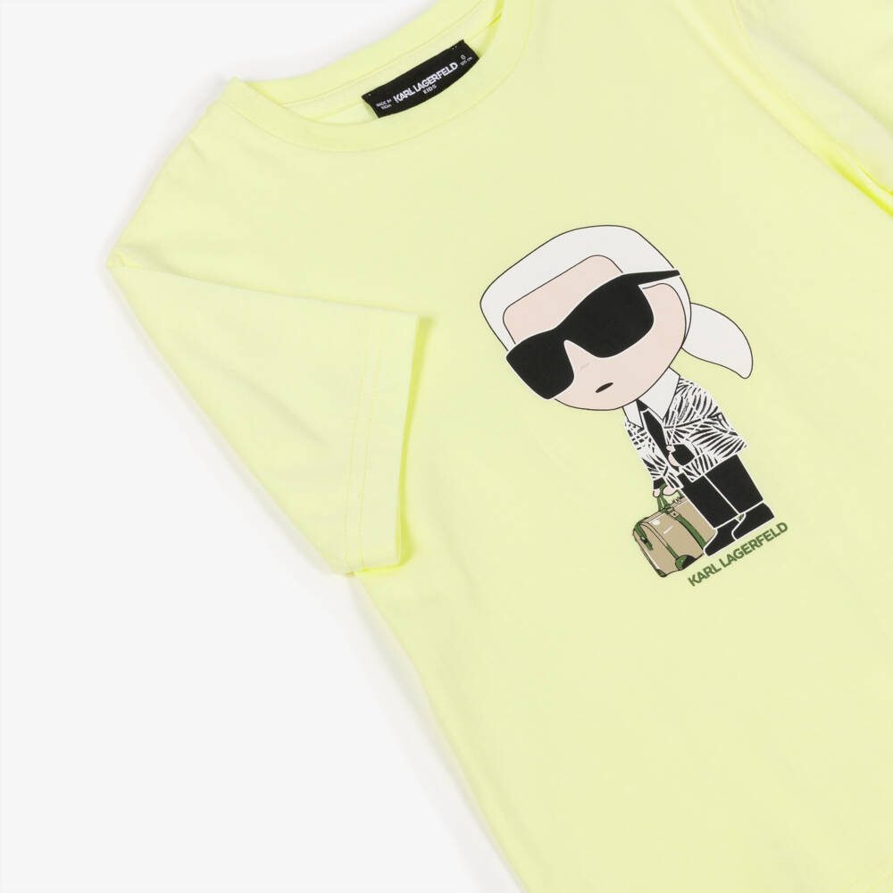 KARL LAGERFELD KIDS-Yellow Karl Ikonik Ss T-shirt | Childrensalon Outlet