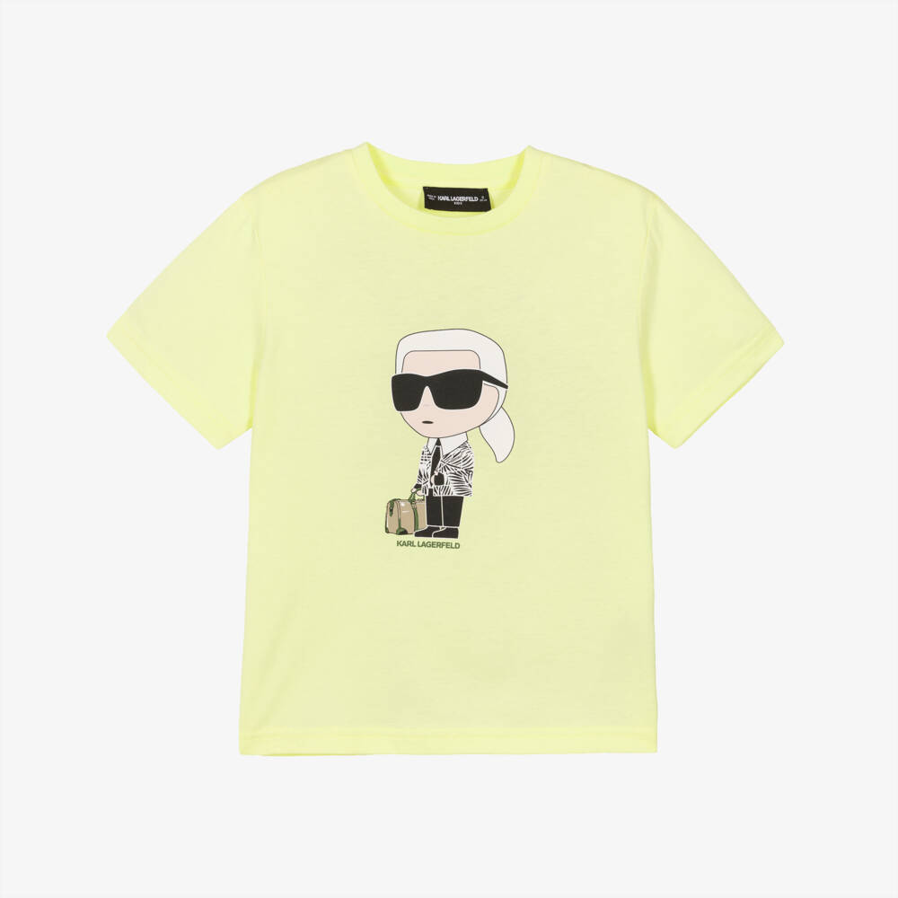 KARL LAGERFELD KIDS-Yellow Karl Ikonik Ss T-shirt | Childrensalon Outlet