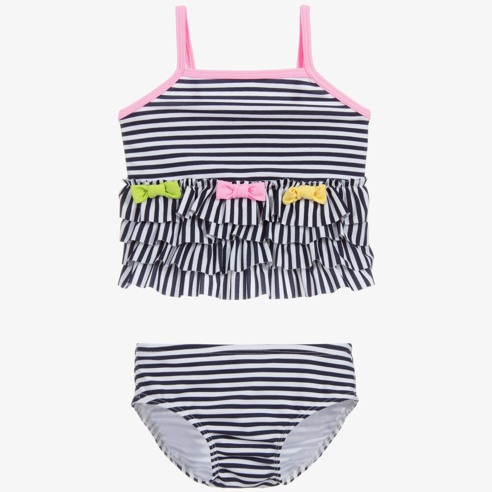 Kate Mack & Biscotti-Blue & White Tankini (UPF 50+) | Childrensalon Outlet