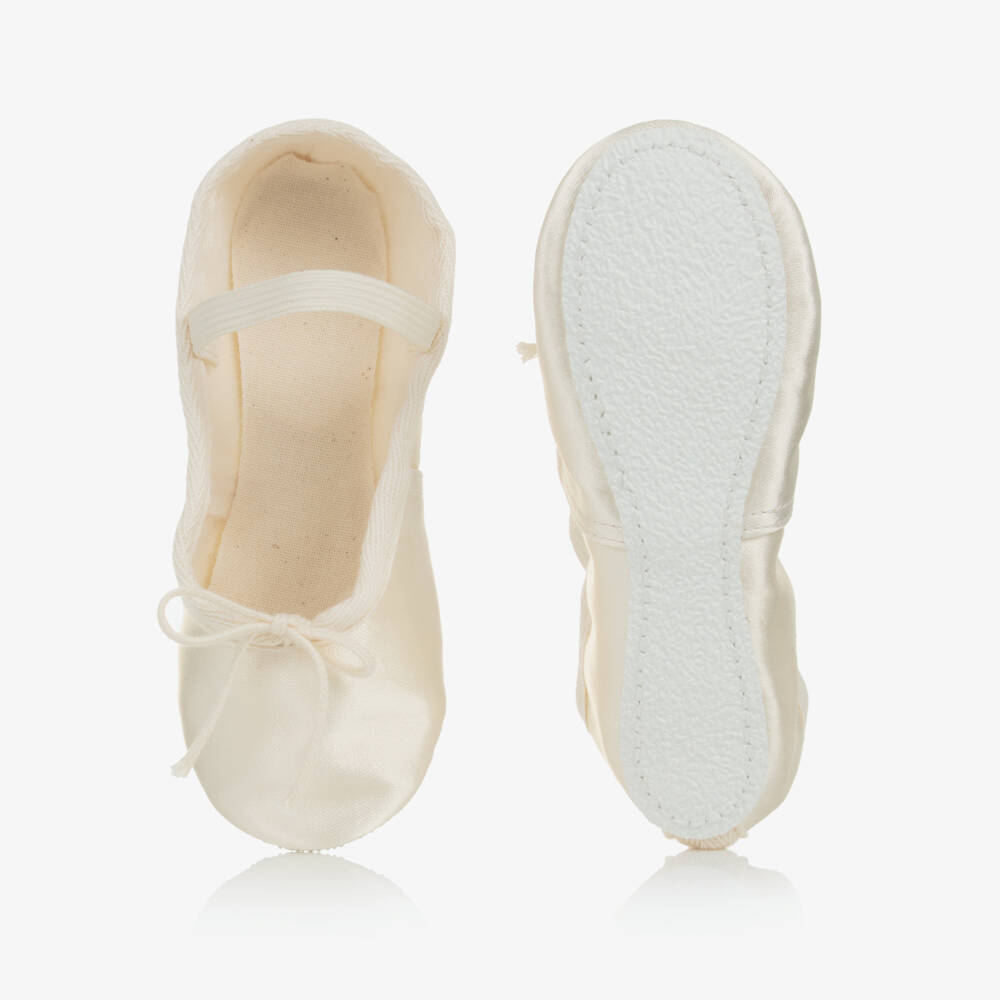 Katz-Girls Ivory Satin Ballet Shoes | Childrensalon Outlet