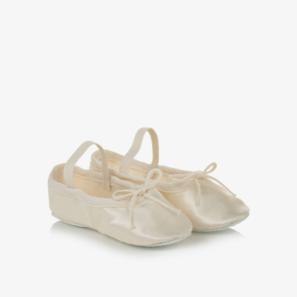 Katz-Girls Ivory Satin Ballet Shoes | Childrensalon Outlet