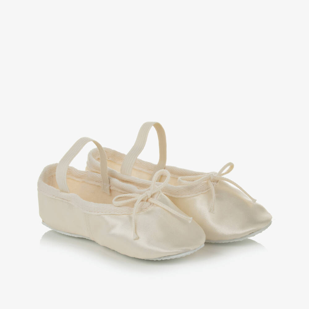 Katz-Girls Ivory Satin Ballet Shoes | Childrensalon Outlet