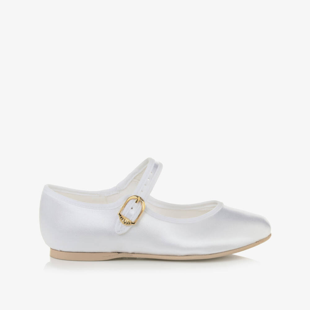 Katz-Girls White Satin Bar Shoes | Childrensalon Outlet