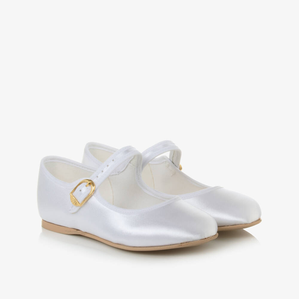 Katz-Girls White Satin Bar Shoes | Childrensalon Outlet