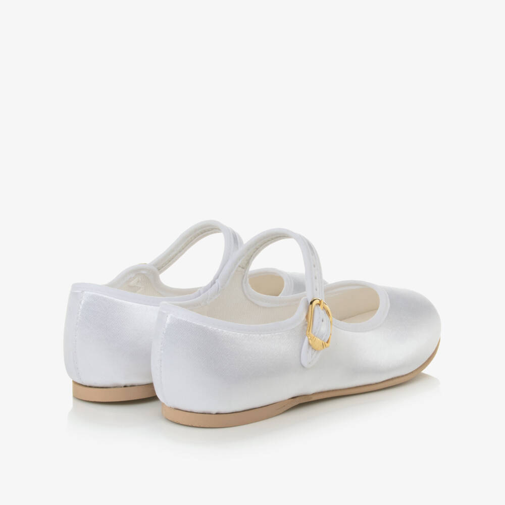 Katz-Girls White Satin Bar Shoes | Childrensalon Outlet