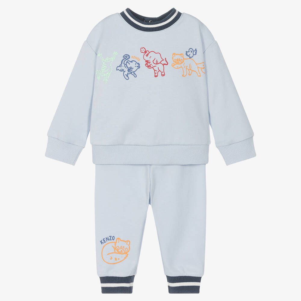 KENZO KIDS - Голубой спортивный костюм из хлопка с животными | Childrensalon