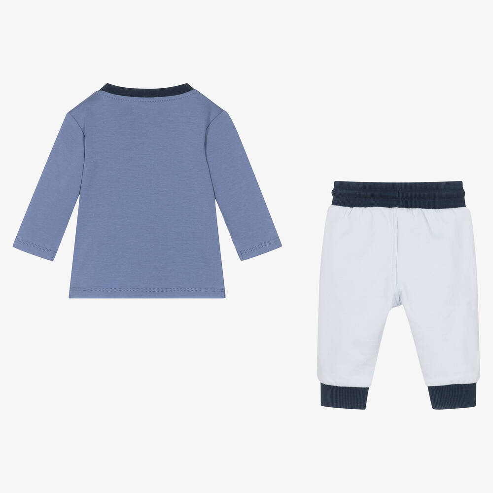KENZO KIDS-Baby Boys Blue Cotton Frog Trouser Set | Childrensalon Outlet