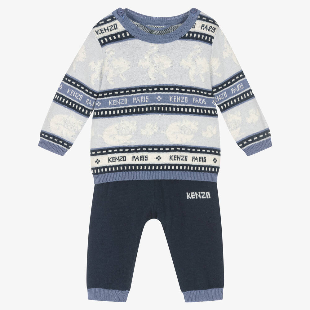 KENZO KIDS - Ensemble pantalon bleu en coton | Childrensalon